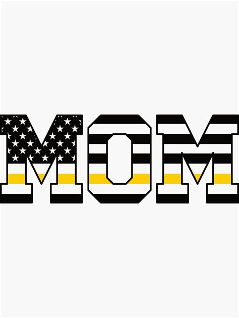 Dispatcher Mom Thin Gold Line USA Flag Funny 911 Dispatcher Sticker