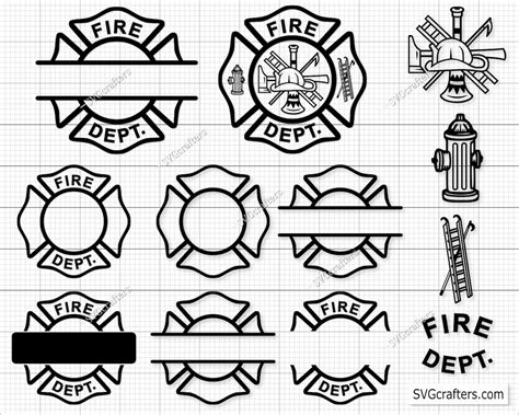 Fire Dept Svg Firefighter Svg Maltese Cross Svg Fireman Etsy