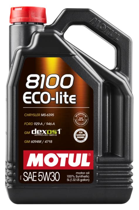 Motul 2015 2017 Ford Mustang Ecoboost 8100 Eco Lite 5w30 Oil Change Kit