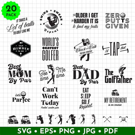 20 Golf SVG Bundle Golfing SVG Bundle Golfer SVG Golf Ball Svg Golf