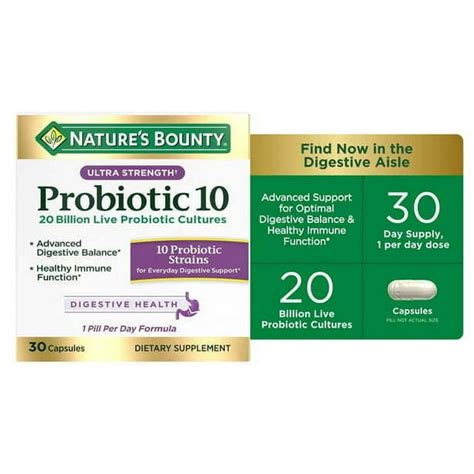 Natures Bounty Ultra Strength Probiotic 10 Capsules 30 Count