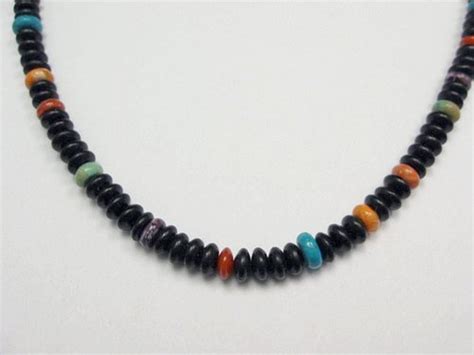 Everett Mary Teller Navajo Black Obsidian Bead Necklace