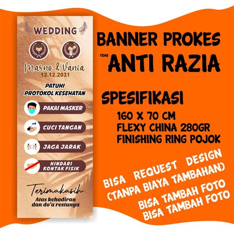 Jual Spanduk Banner Backdrop Protokol Kesehatan Pernikahan Banner