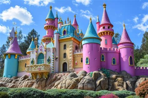 premium photo castle    princess bursting  vibrant colors