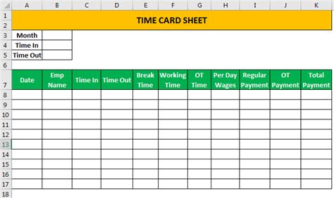 How To Create Excel Time Card Template Step By Step Guide