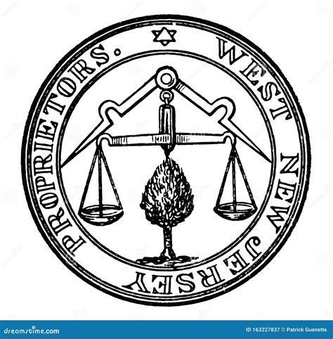 The Seal of the Western Part of the New Jersey Colony, Vintage