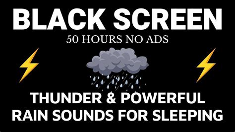 Thunder Powerful Rain Sounds For Sleeping 50 Hours Blackscreen Rain