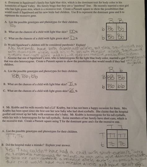 Genetics Worksheet Page 2 Cecelyfranz Worksheets Library