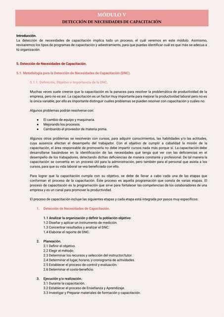 Detección de necesidades de capacitación Dulce uDocz