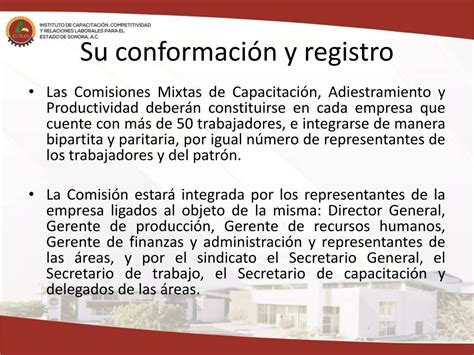 Ppt Funcionamiento De Las Comisiones Mixtas De Capacitación