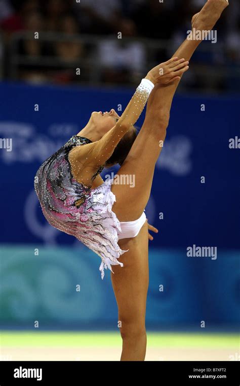 Evgeniya Kanaeva Rus August 23 2008 Rhythmic Gymnasitics Evgeniya Kanaeva Of Russia Performs