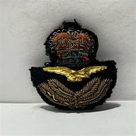 S Raf Royal Air Force Officers Small Bullion Cap Badge X Mm