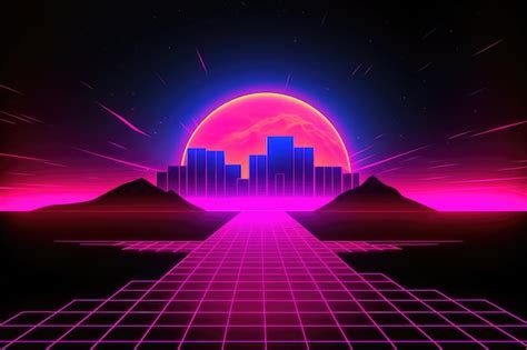 Premium AI Image | A neon city with a neon background