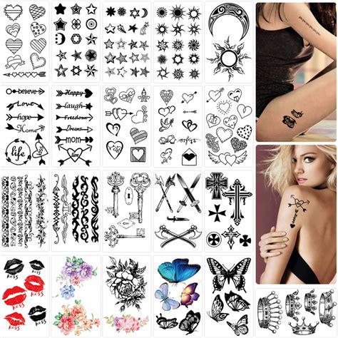 Frcolor Temporary Tattoos Waterproof Fake Temporary Tattoos For Adult Men Women Fake Body Arm