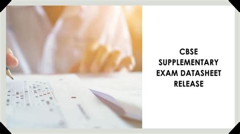 Cbse Class X And Xii Supplementary Examination Datasheet Download And