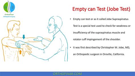 Empty Can Test For Supraspinatus Impingement - OrthoFixar 2025