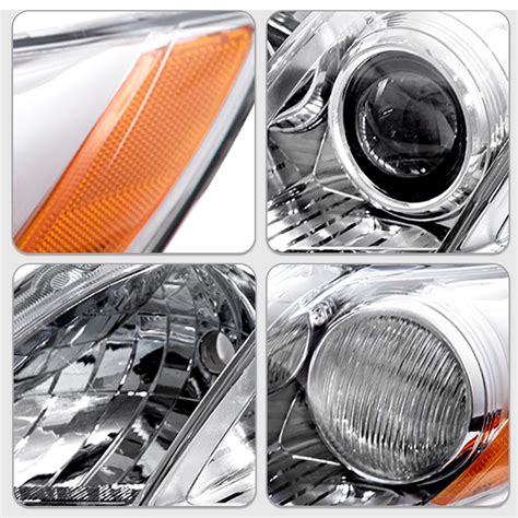 Chrome Headlights For 2007 2008 2009 Toyota Camry Amber Corner