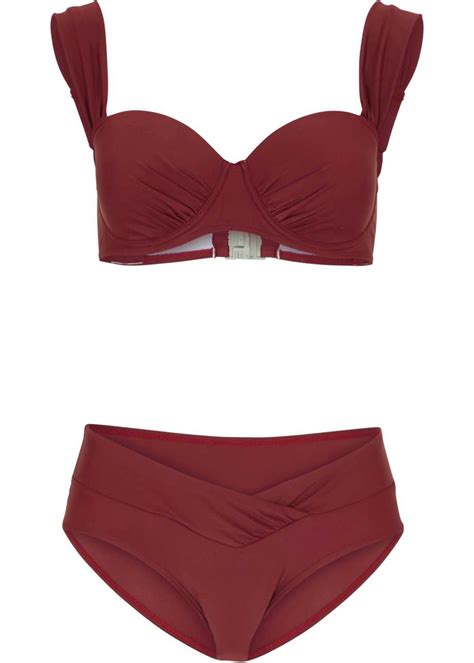 Edler B Gel Bikini Mit Breiten Tr Gern Dunkelbeere Cup C