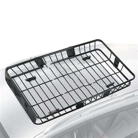 64" Universal Black Roof Rack Cargo Carrier W/ Extension Luggage Hold ...