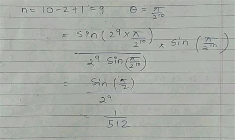 The Value Ofn Cos Frac Pi Cdot Cos Frac Pi Ldots