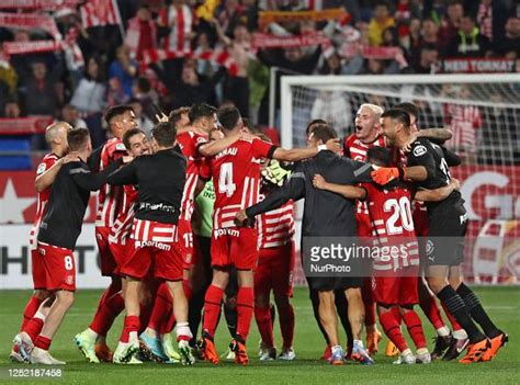 Girona players celebration at the end of the match between Girona FC ...