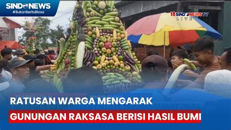 Ratusan Warga Berebut Gunungan Dalam Tradisi Ruwet Desa Sindo Siang