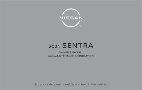 2024 Nissan Sentra Owners Manual Free Pdf