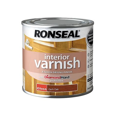 Ronseal Diamond Hard Dark Oak Gloss Wood Varnish 250ml Diy At Bandq