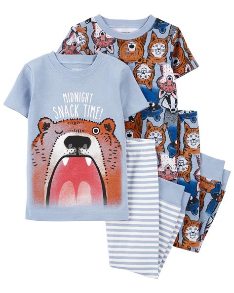 Kit Pijama 4 peças Urso Azul 3T 3 a 4 anos Carter s Girafinha