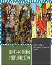 RPH LESSON 1 Pdf READINGS IN PHILIPPINE HISTORY INTRODUCTION IDA