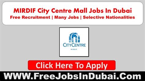 MIRDIF City Centre Mall Jobs Careers In Dubai - JobsInDubai