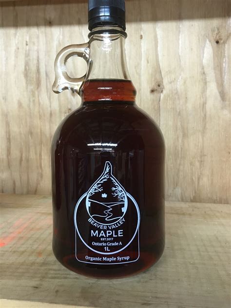 Organic Maple Syrup 1l Jar Wild Meadows Farm