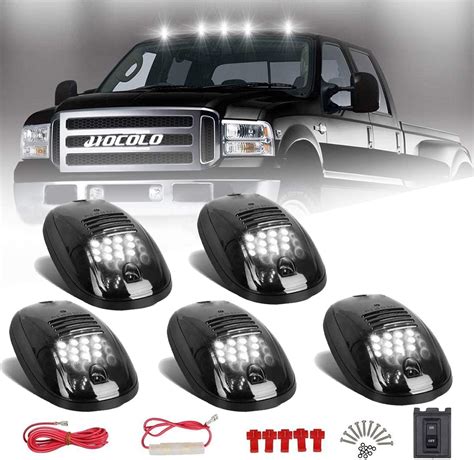 HOCOLO 5x 12 White LED Cab Marker Lights Roof Top Running Clearance