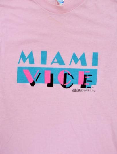 Vintage 80s Miami Vice Pink Promotional 5050 T Shirt Sz M Defunkd