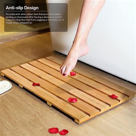 Bamboo Bathroom Duckboard Bath Shower Anti Slip Floor Mat