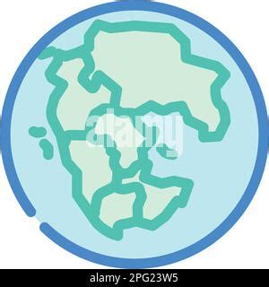 Pangaea Earth Continent Map Line Icon Vector Illustration Stock Vector