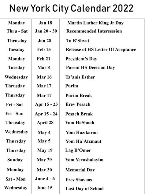 Nyc Doe 2022-23 Central Calendar - January Calendar 2022