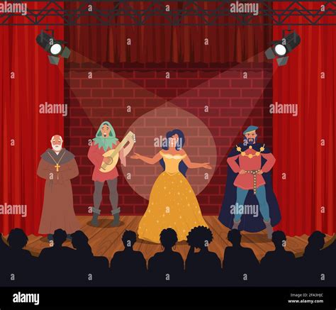 Actors Performing Stage Stock Vector Images Alamy