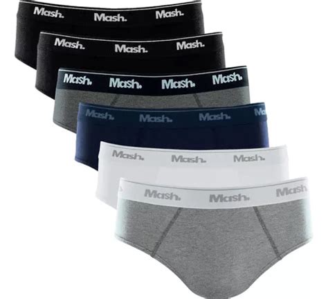 Kit Cuecas Mash Slip Masculina Algod O Modelo Basica C Nf