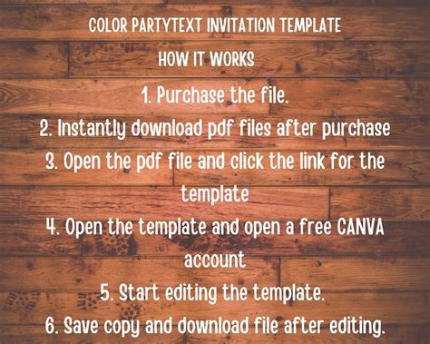 Color Party Invitation Editable Template Online Rainbow Etsy