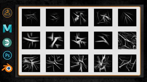 Artstation 40 Wrinkle Alpha Fabric Zbrush Folds Alpha Brushes