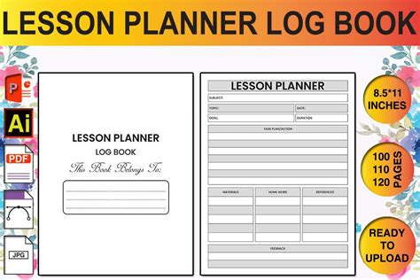 Lesson Planner Log Book KDP Interior Graphic By MB Studio Creative