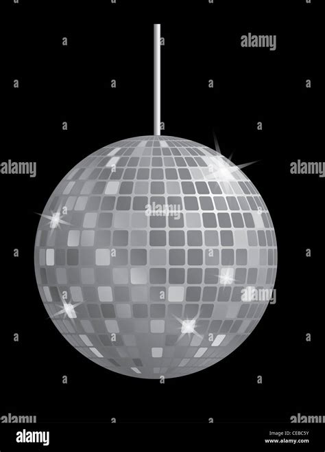 Disco Mirror Ball In Black And White Illustration Stock Photo Alamy