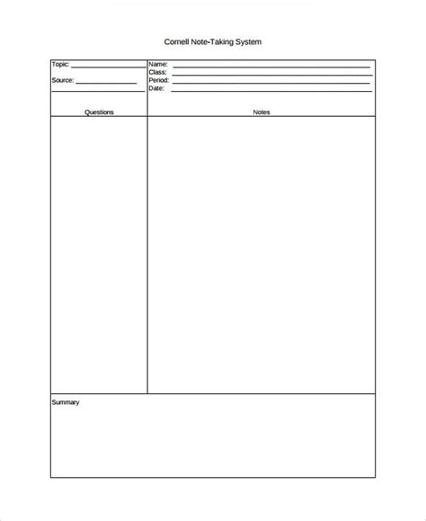 research paper note  template