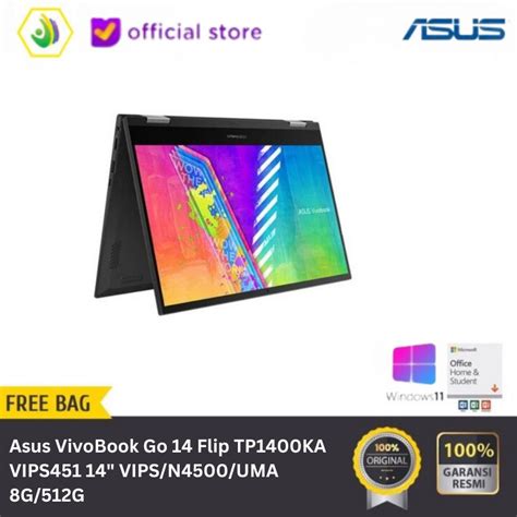 Jual Asus Vivobook Go 14 Flip Tp1400ka Vips451 14inc Vipsn4500uma8g512g Shopee Indonesia