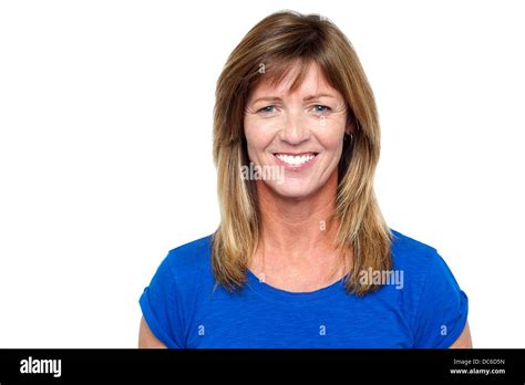 Smiling Middle Aged Blonde Woman Stock Photo Alamy