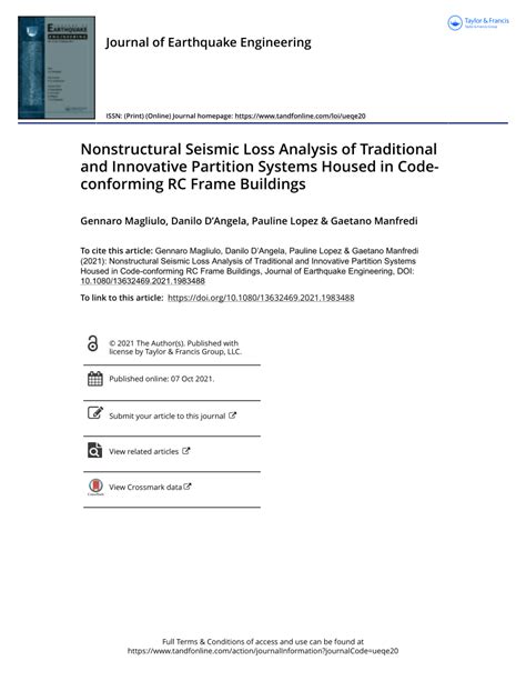 PDF Nonstructural Seismic Loss Analysis Of Traditional And Innovative