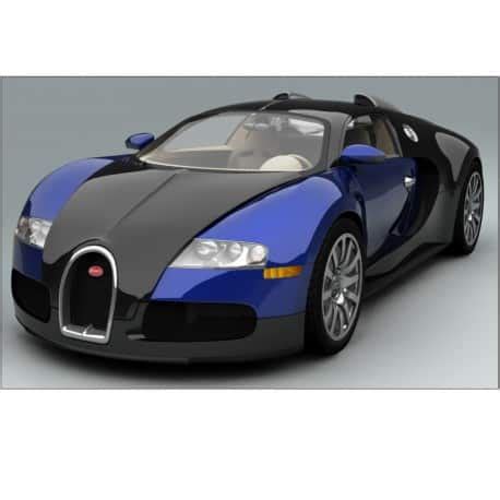 Sticker Autocollant Voiture Bugatti Veyron Bleu Sport X Cm Art