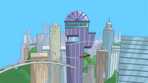 Image Coaster Loops Around Dei Building Phineas And Ferb Wiki