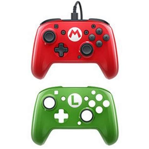 Super Mario Bros Mario And Luigi Edition Faceoff Deluxe Wired Pro Controller For Nintendo